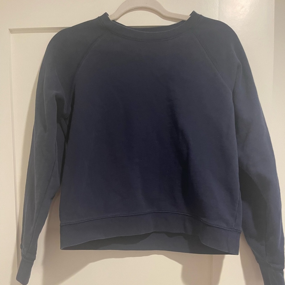 Everlane Navy Blue Raglan French Terry Sweatshirt